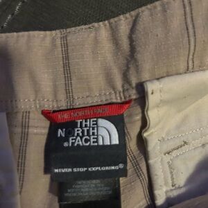 The North Face Beige Plaid Shirt with Red Logo Tag